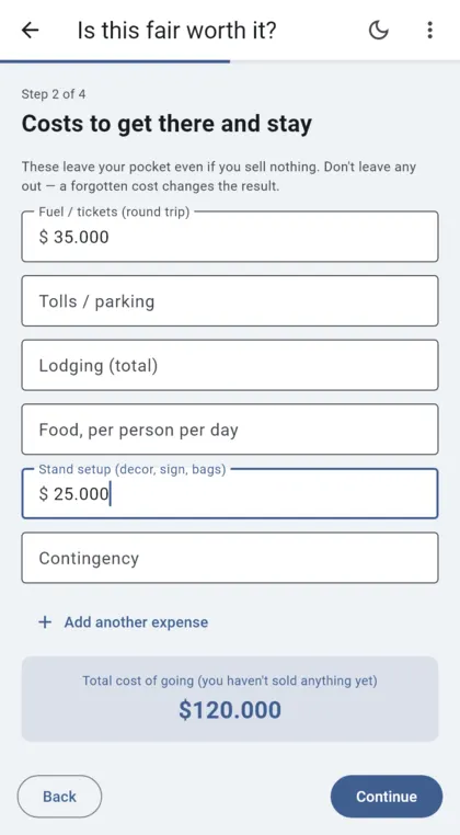 Fair step: costs to get there and stay